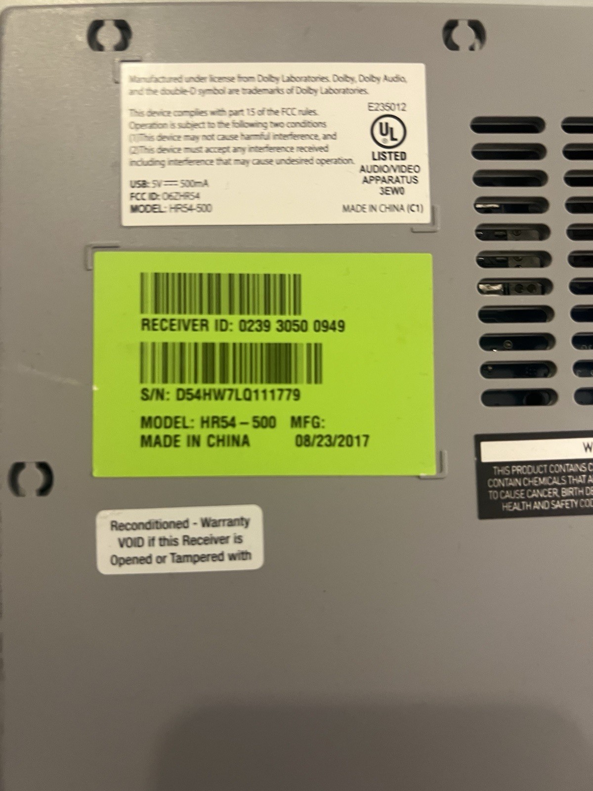 Direct TV HR54-500 DVR Receiver