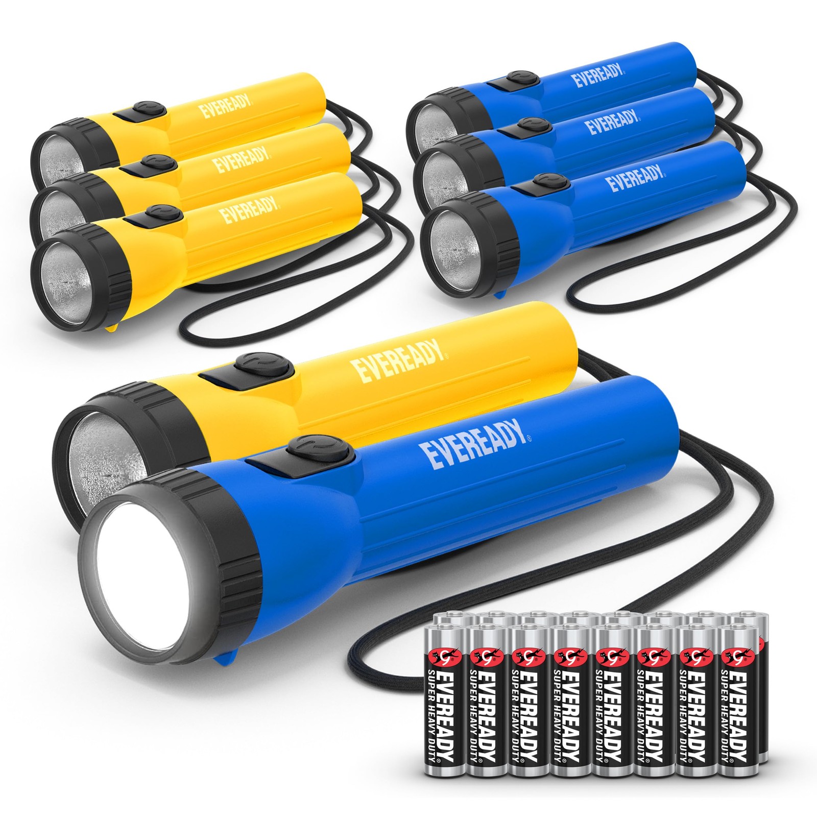 Eveready LED Flashlights 8~Pack, Bright Handheld, Batteries Included