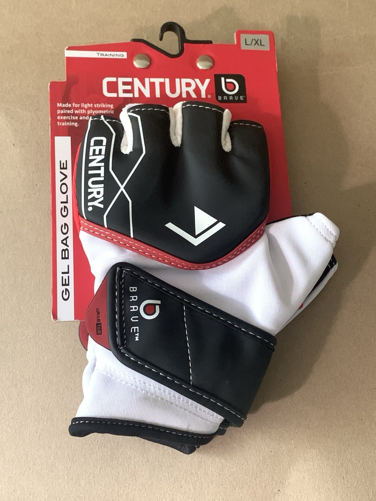New! Century Brave Gel Bag Gloves Blk/Wht/Red Adult Men’s L/XL