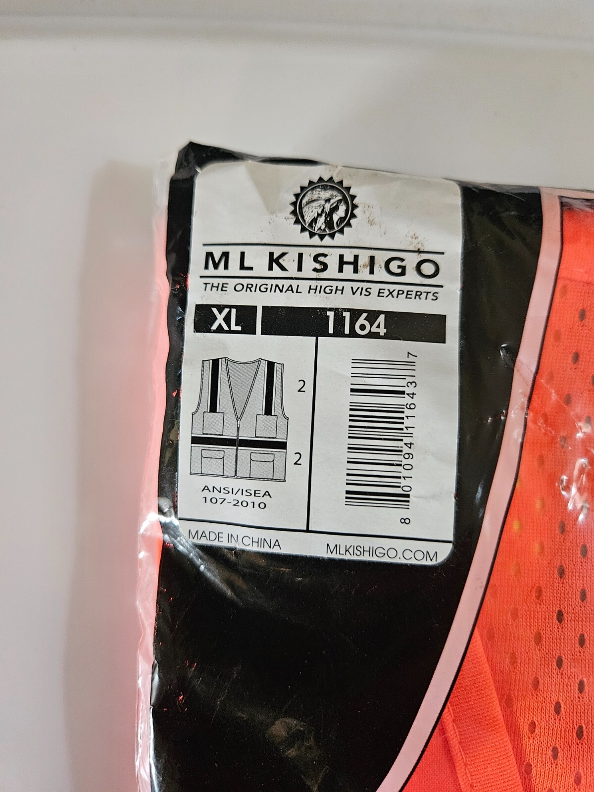 Kishigo Solid Front with Mesh Back Unisex Reflective Safety Vest 1164, ANSI Type