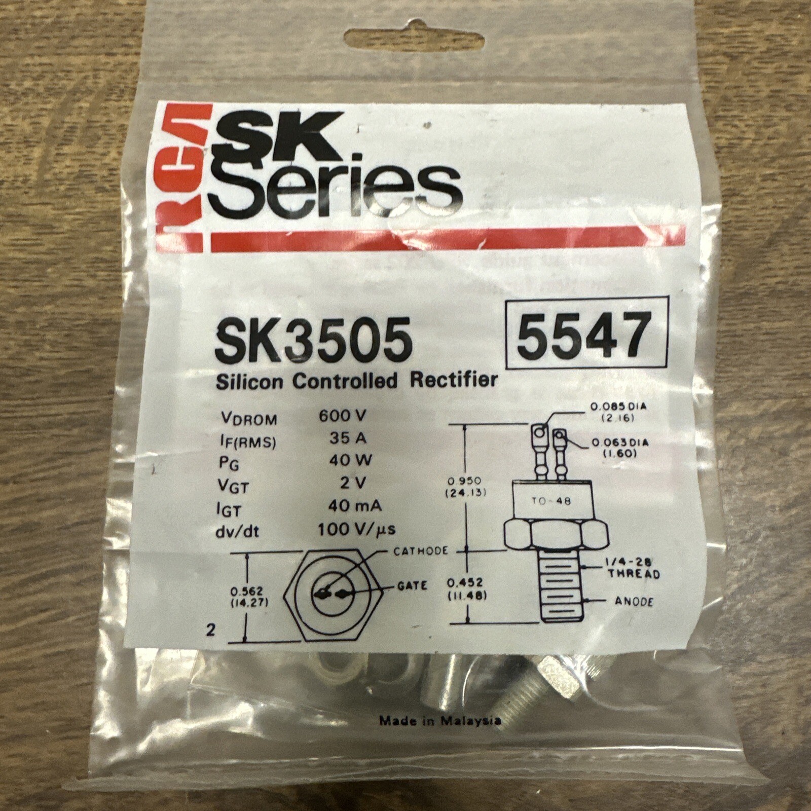 RCA,SK3505,Silicon Controlled Rectifier
