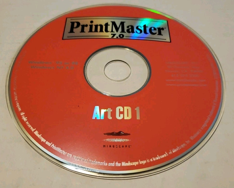 Print Master 7.0 Art CD 1- Windows 95/98 or NT 4.0 - Replacement Loose Disc