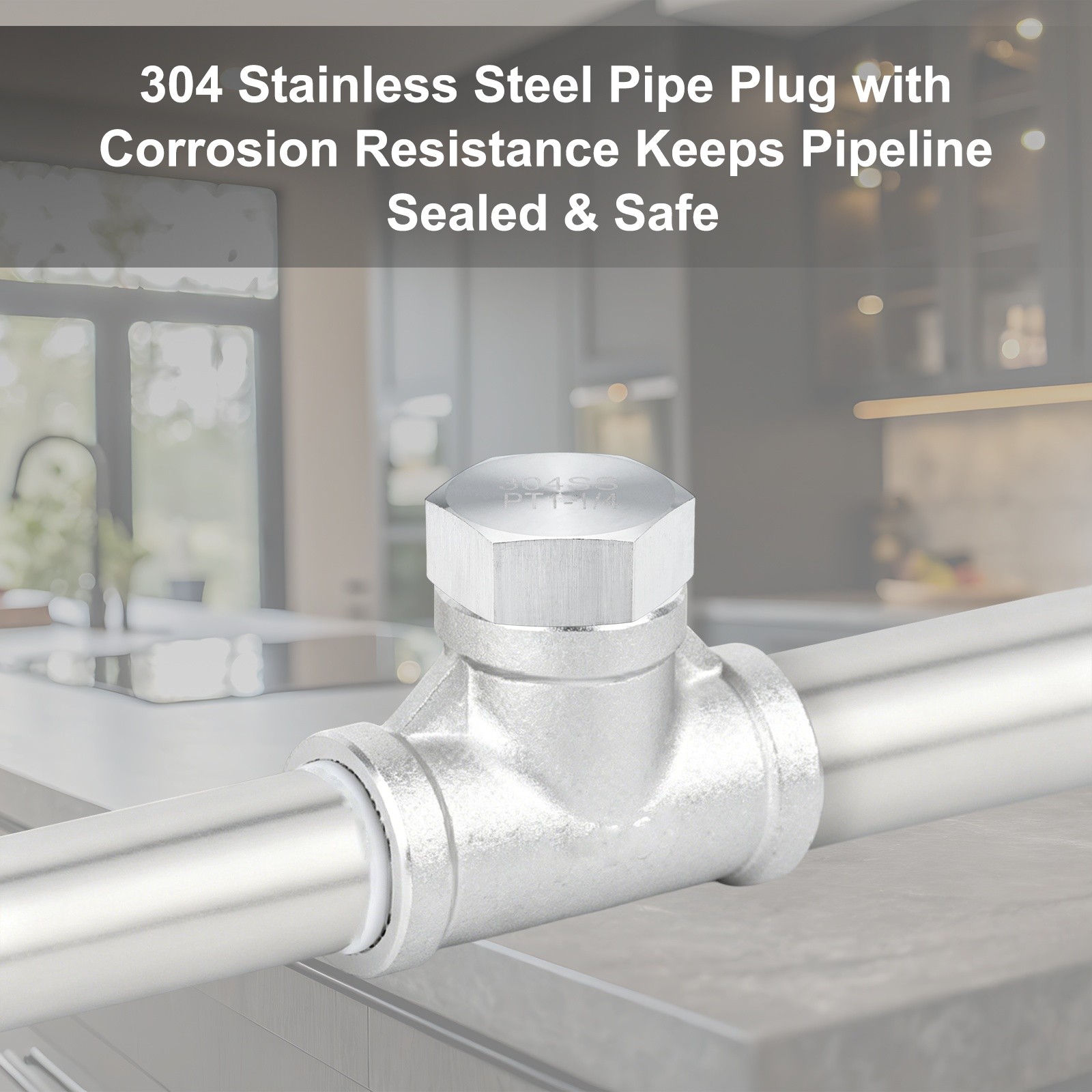 1-Pack Hex End Cap, 1-1/4 Inch PT Female Thread Pipe Fitting