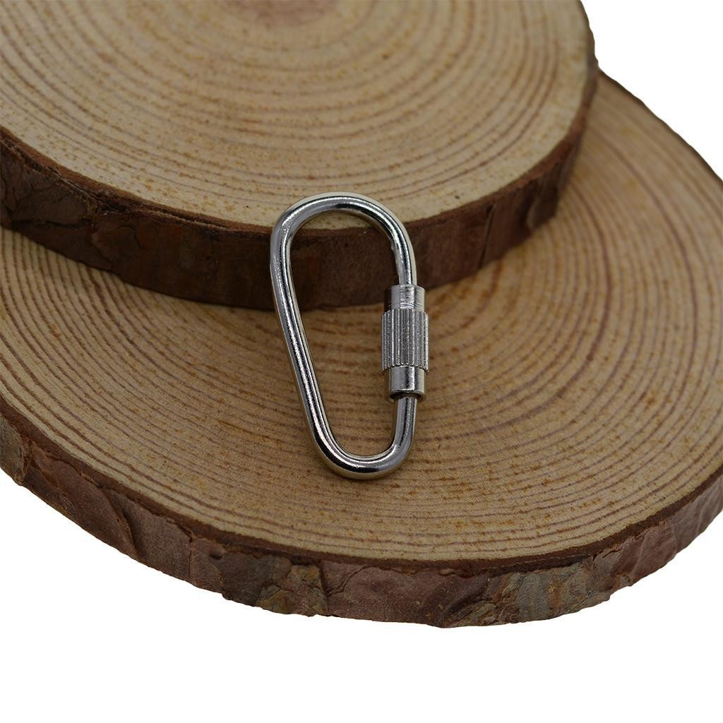 10pcs Steel Screw Lock Carabiner Hook Keychain Camping