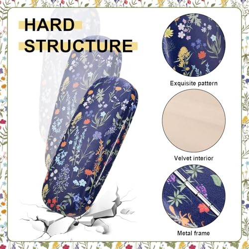 3 Pcs Eyeglasses Case，Hard Shell Glasses Case Protective with Cleaning Cloth