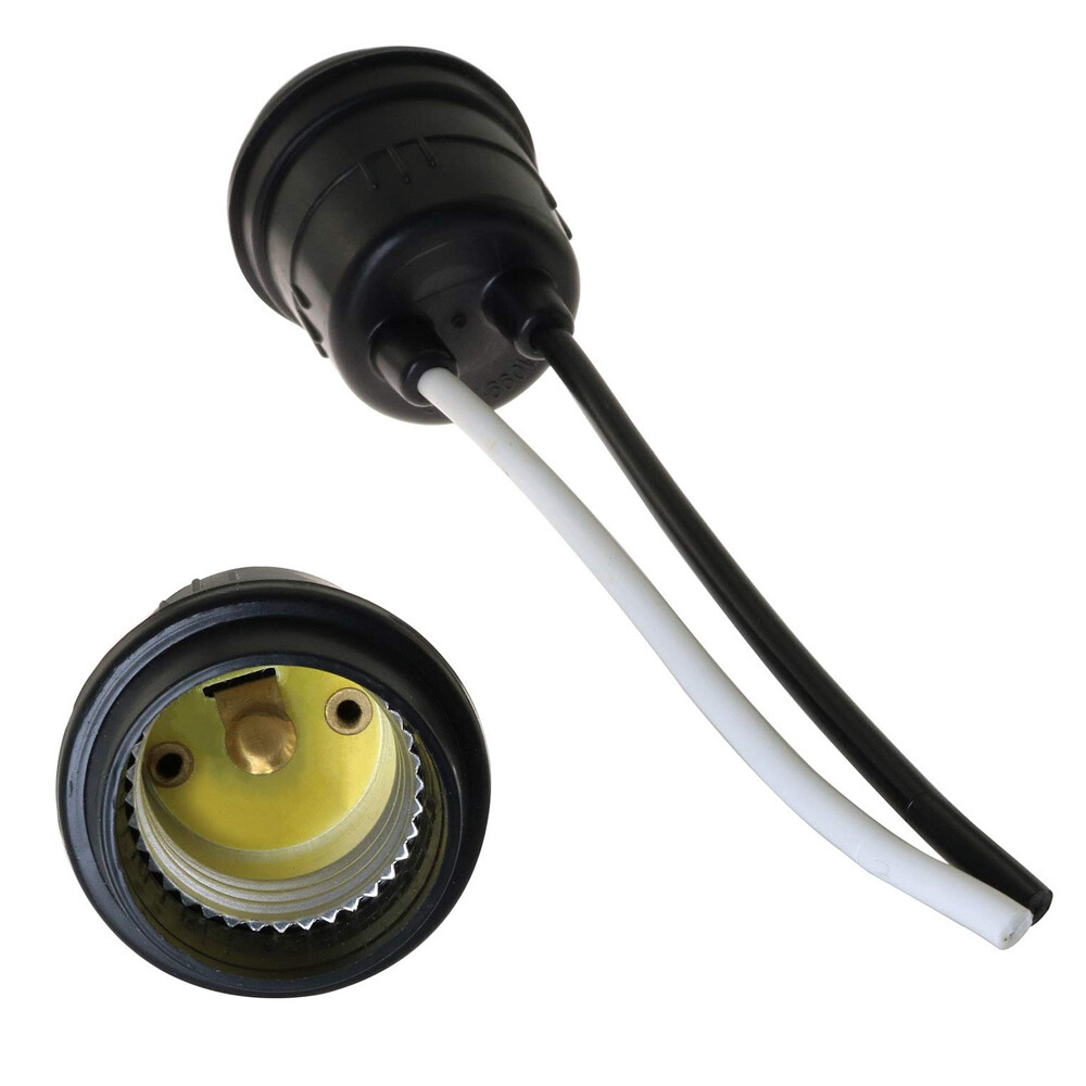 Waterproof Lamp Socket 6 Pack Black Pigtail Lamp Holder Socket E27 US