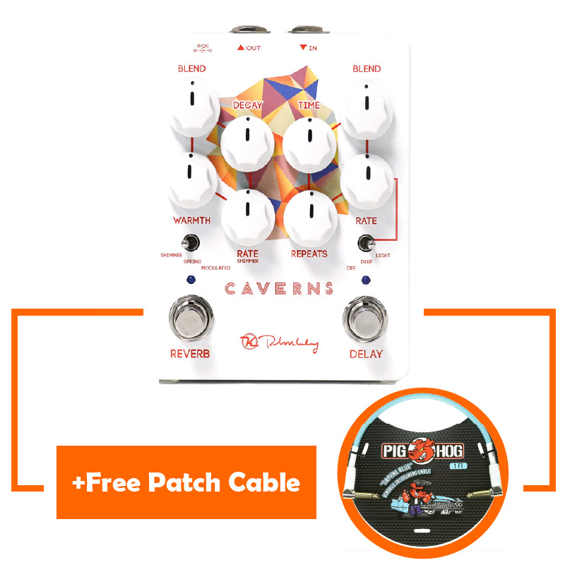 Keeley Caverns V2 Delay and Reverb Pedal + Free Patch Cable - New