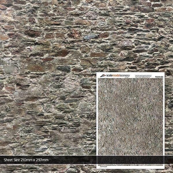 OO/HO Old Stone Wall Texture Paper (5 sheets) TX220