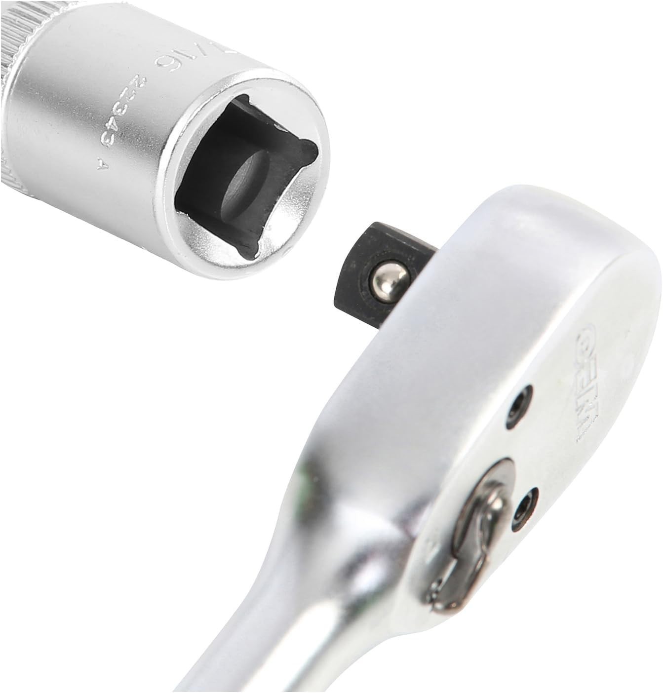 7/16" Deep Socket, 3/8" Drive, Thin Wall Design, Hex Automotive Tool