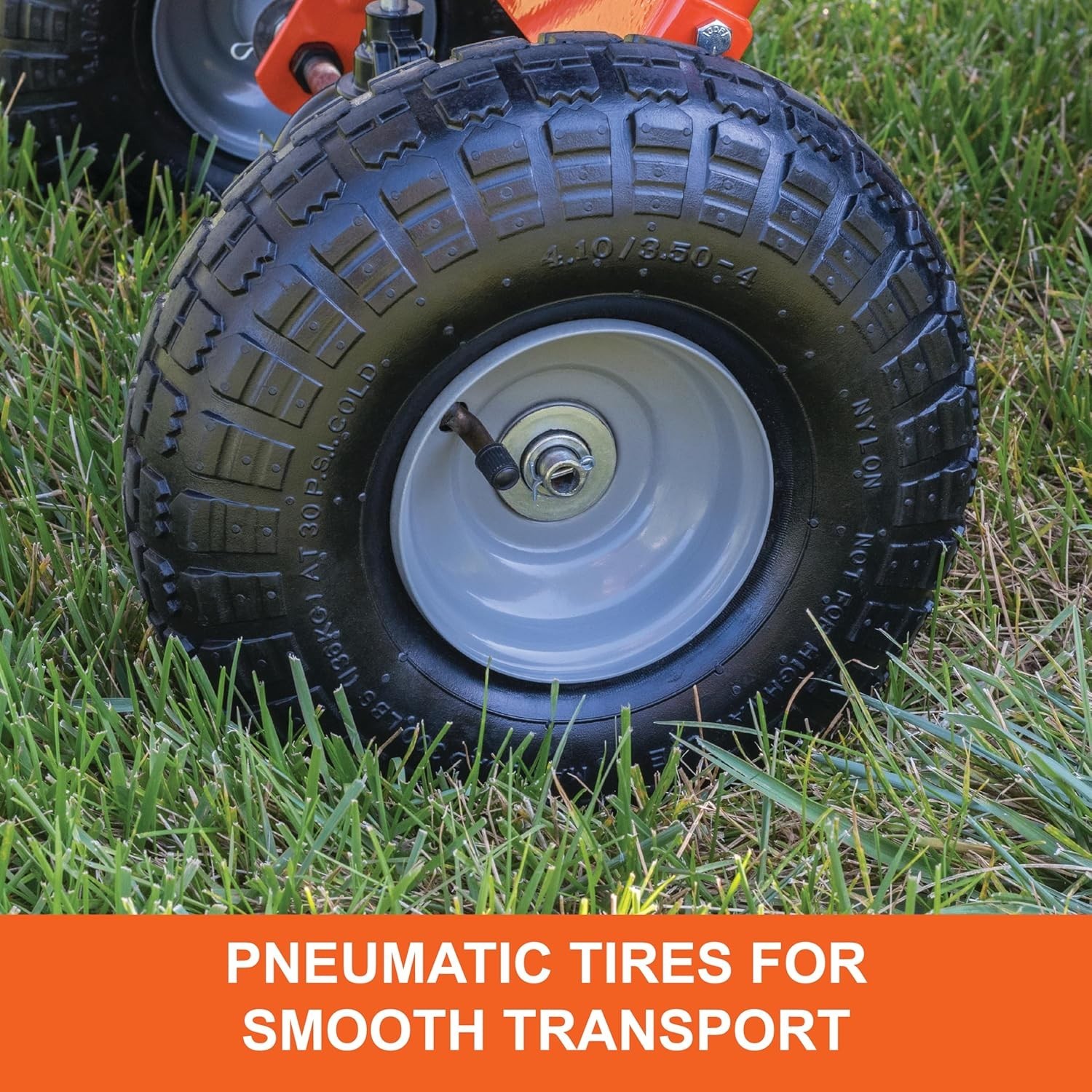Compact 85 lb Pneumatic Tow Spreader for Effortless Lawn Maintenance