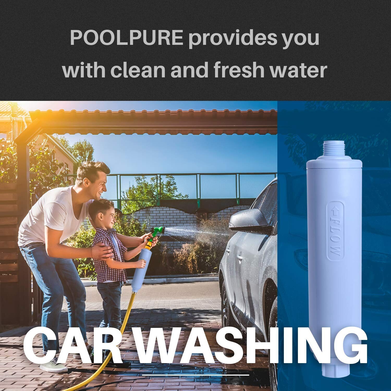 POOLPURE Garden Hose End Pre Filter for Pool, Hot Tub, Spa, Reduces Chlorine, 2P