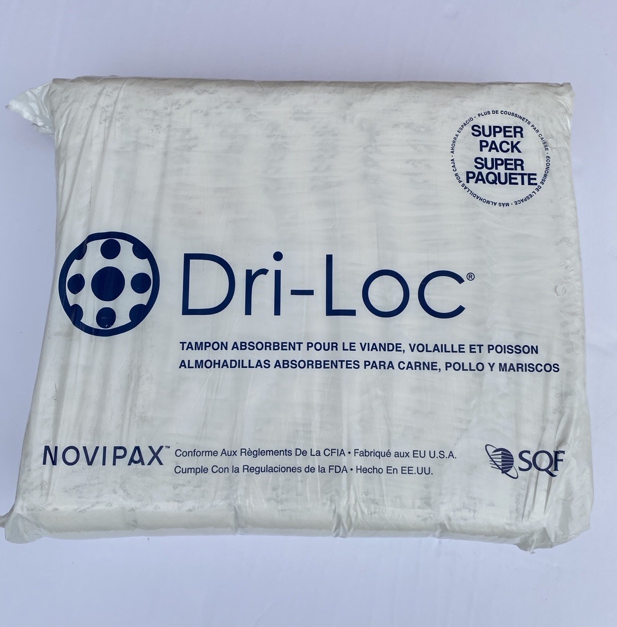 2000 Case 4 x 6.5 40g Dri-Loc Durable Absorbent Pads for Meat Fish Poultry