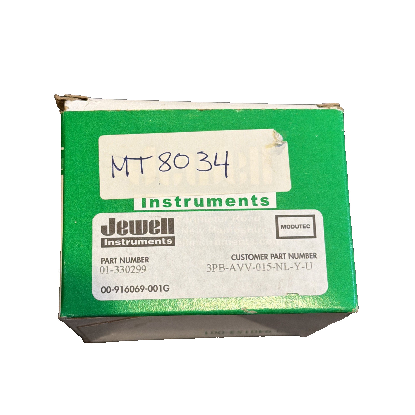 JEWELL INSTRUMENTS part number 01-330299 0-15Volt AC panel mount meter