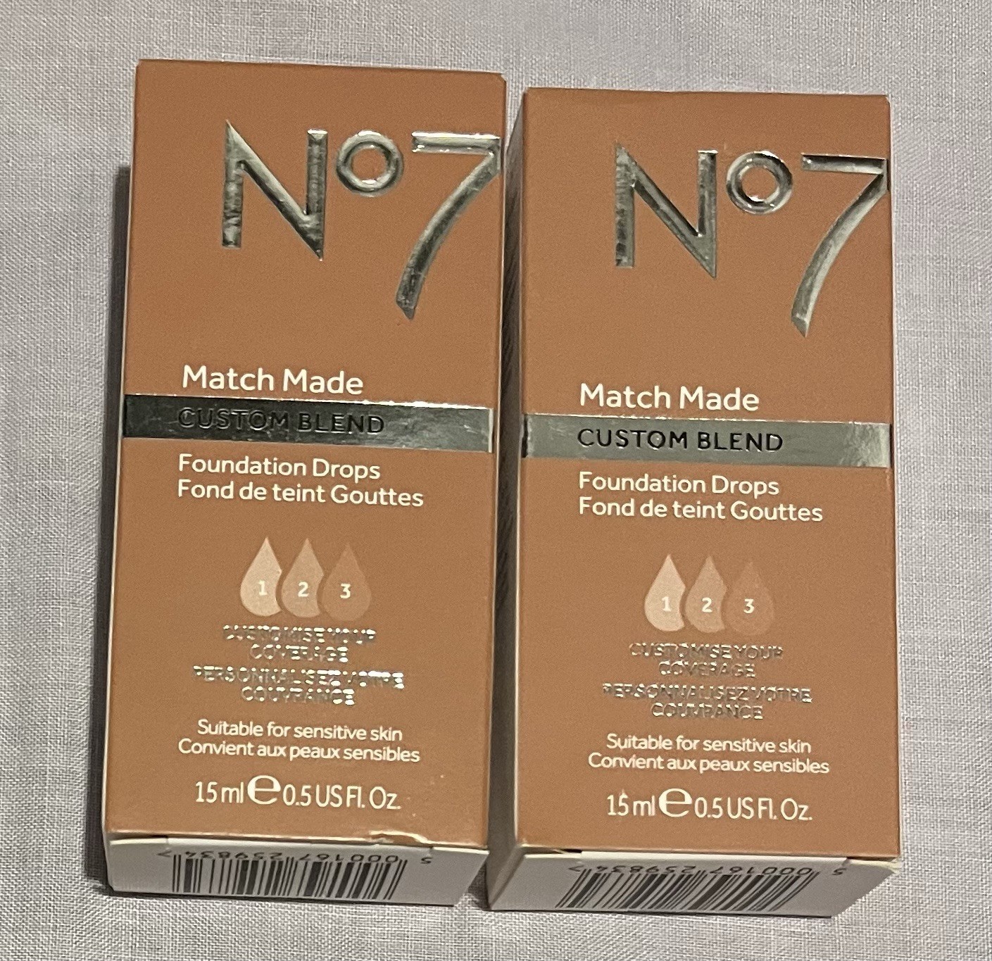 Pack of 2 - No7 Match Made Custom Blend Foundation Drops- wheat 0.5 fl Oz