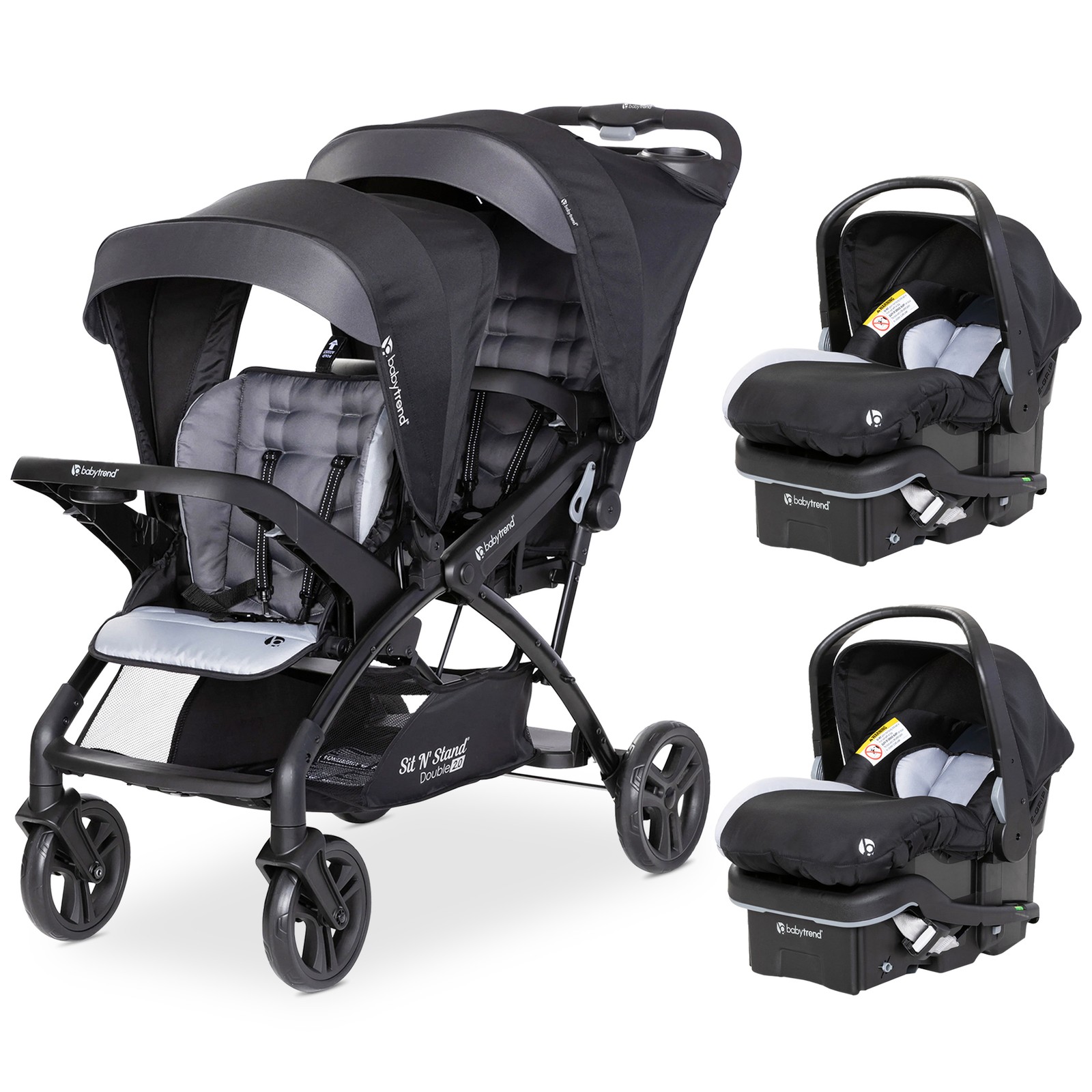 Baby Trend Sit N' Stand Double Stroller with EZ-Lift Car Seat (2 Pack)