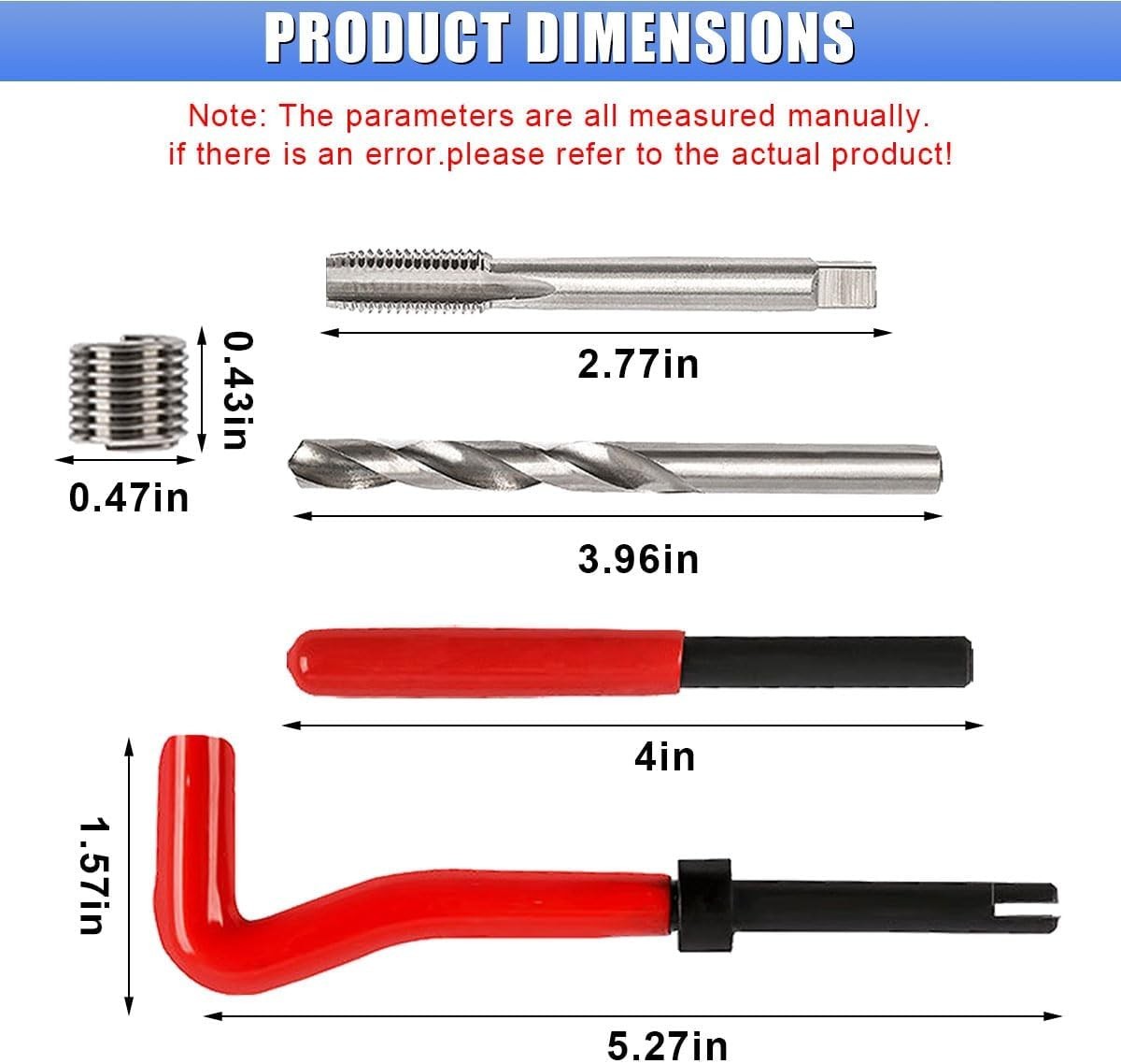 30PCS M6 x 1.0mm Thread Repair Insert Kit, Metric Helicoil Kit Compatible Hand T