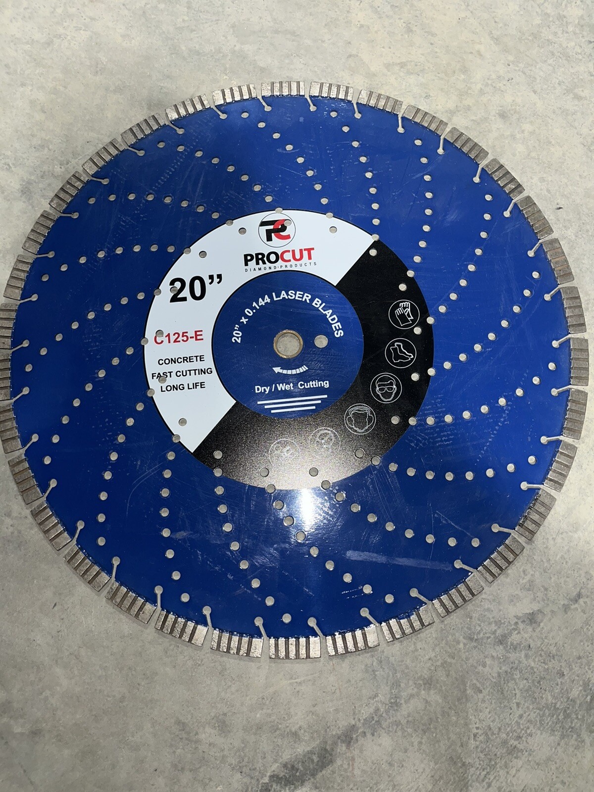 Pro Cut 20" C125-E Dry/Wet Concrete Fast Cutting Long Life All Purpose Blade NEW