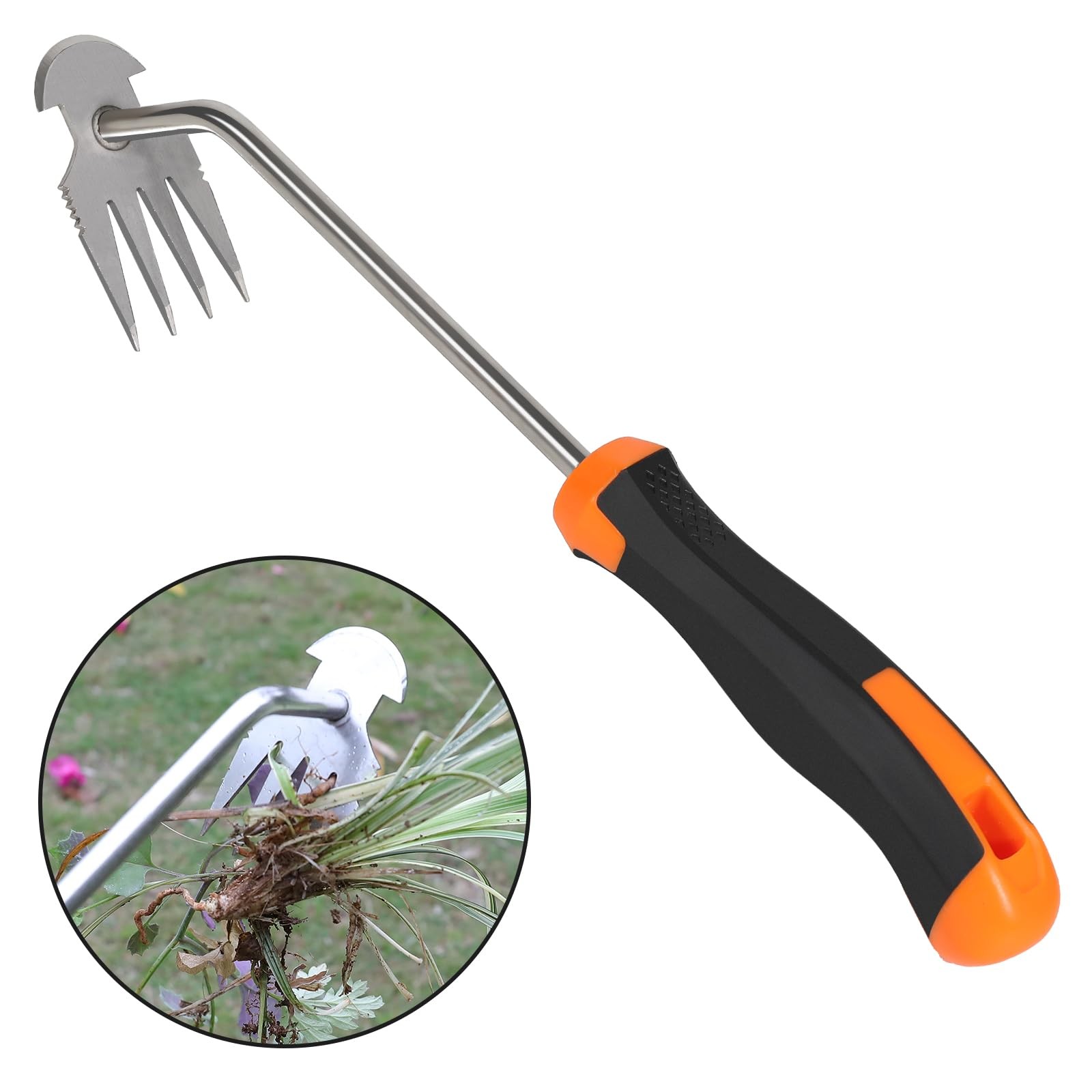 SIXCAR Weed Remover Tool,Portable Garden Weeder Tool,New Rubber Handle