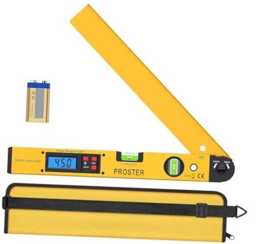 Digital Angle Finder Gauge - Aluminum Angle Finder 16 inch 400mm with Yellow