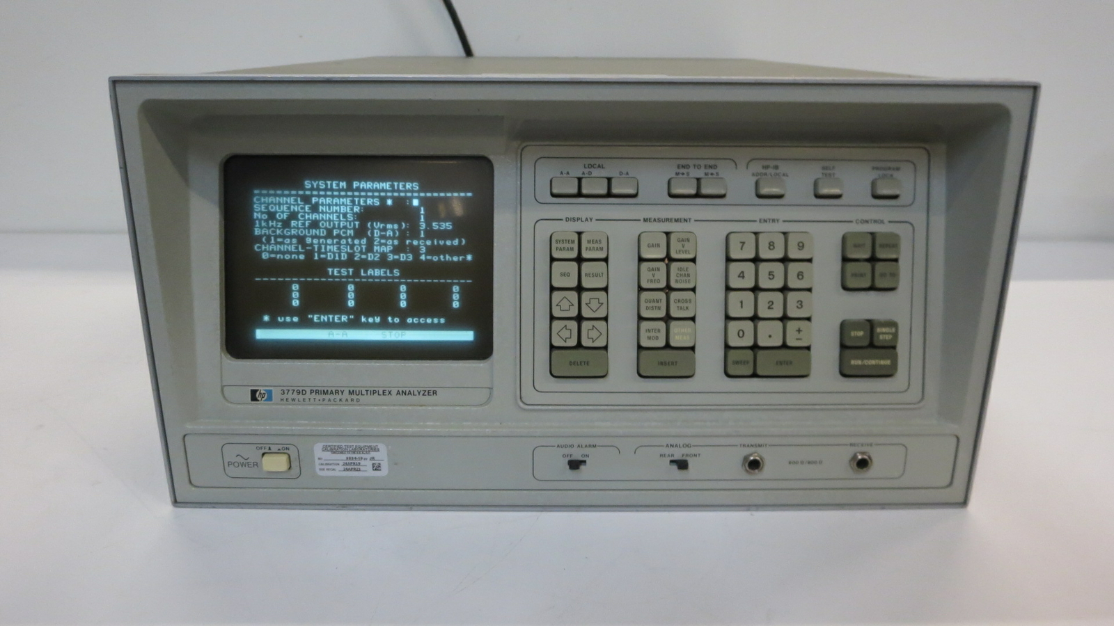 HEWLETT-PACKARD 3779D PRIMARY MULTIPLEXER ANALYZER W/ OPTION 003