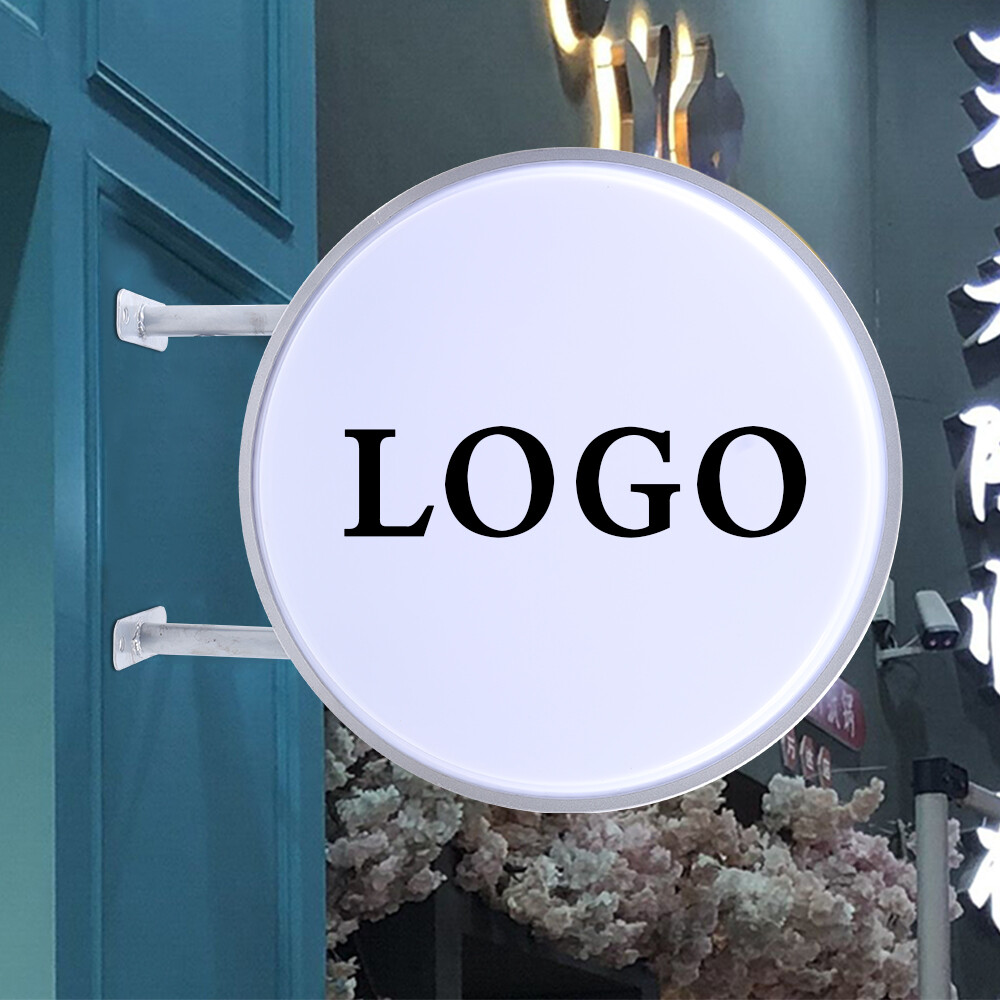 20 Inch Dual Sided Advertising Billboard Outdoor Round Projecting Sign Light Box