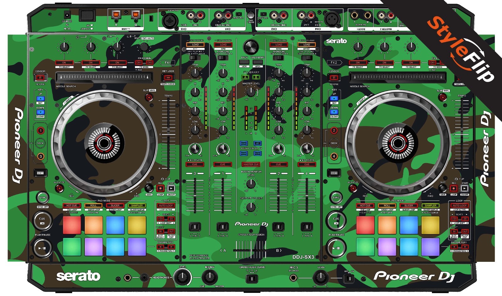 Pioneer DDJ-SX3 Skin | Camo Green | StyleFlip Skins