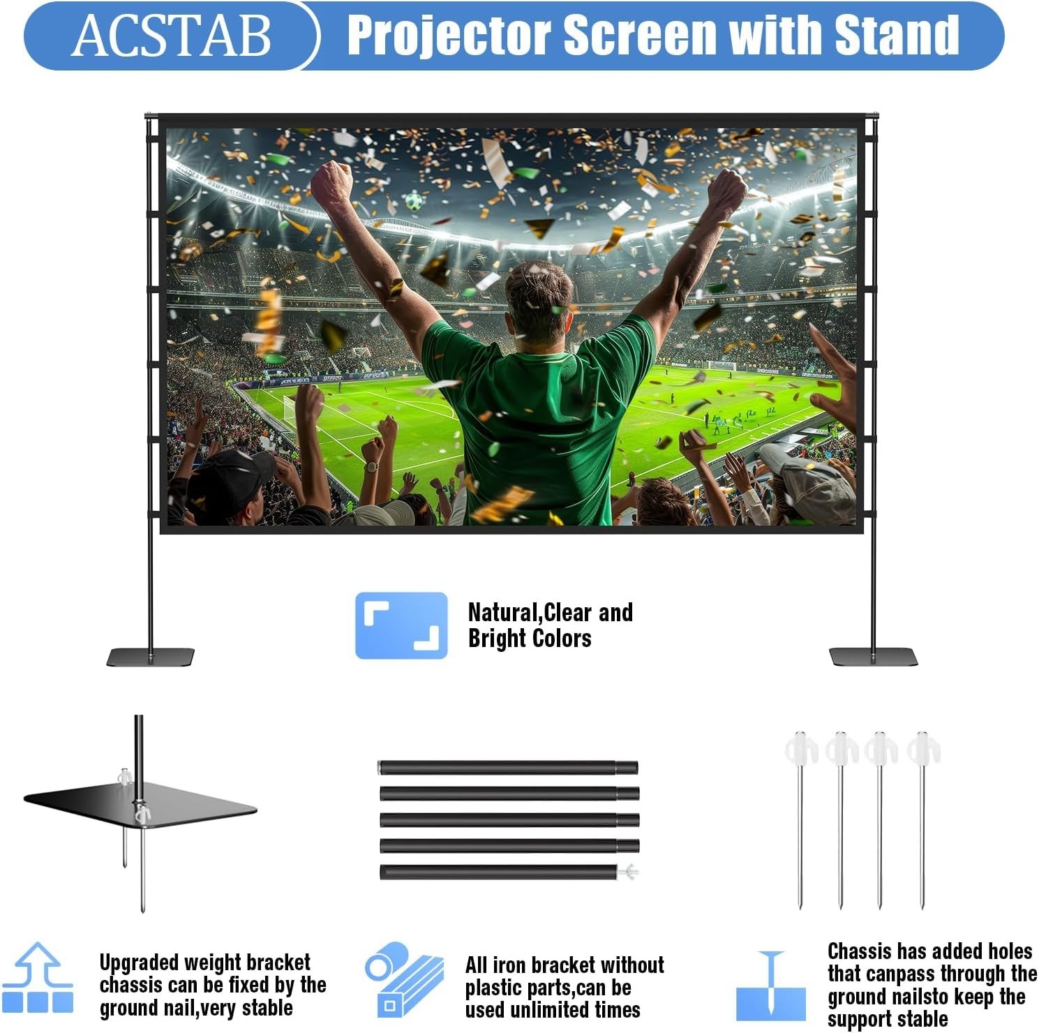 120 Inch Outdoor Projector Screen with Stand