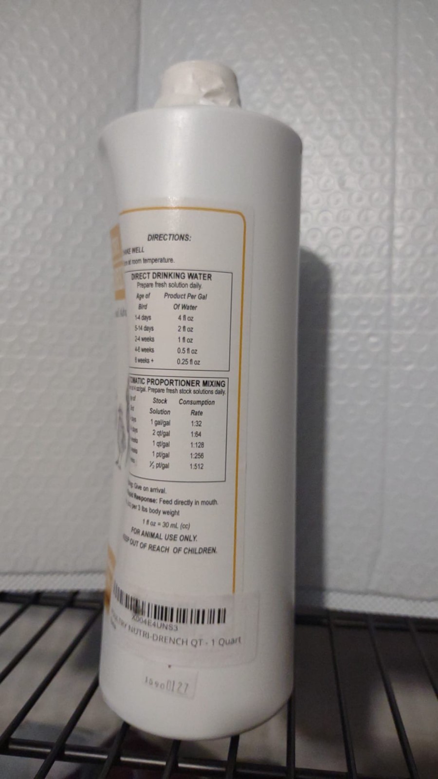 POULTRY NUTRI-DRENCH QT - 1 Quart