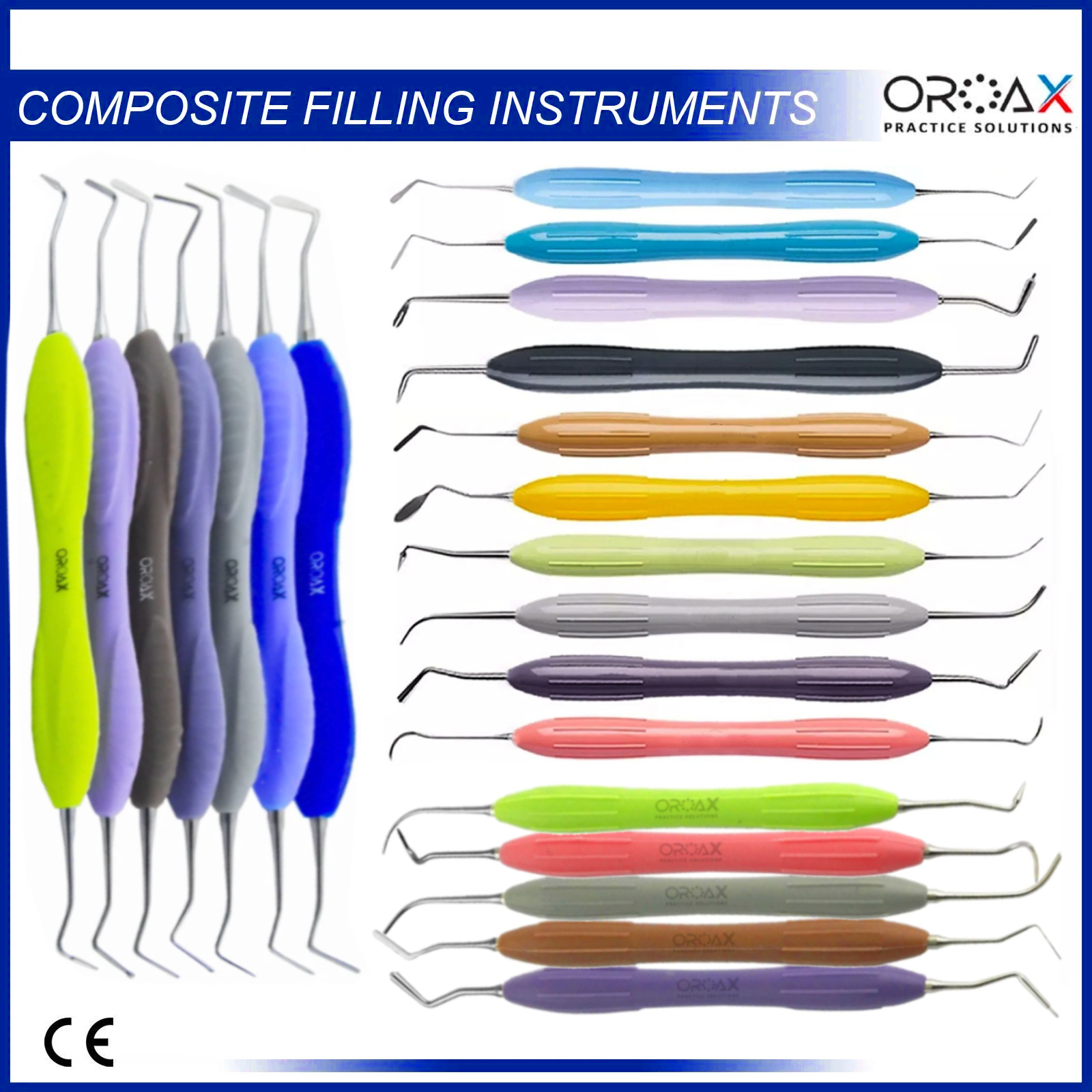 Set of LM Arte Composite Filling & Restorative Instrument Silicone Handle Lab CE