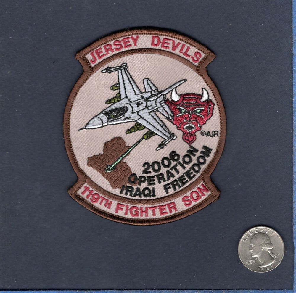 119th FS NJ  ANG OIF 2006 USAF F-16 Falcon Fighter Squadron Patch