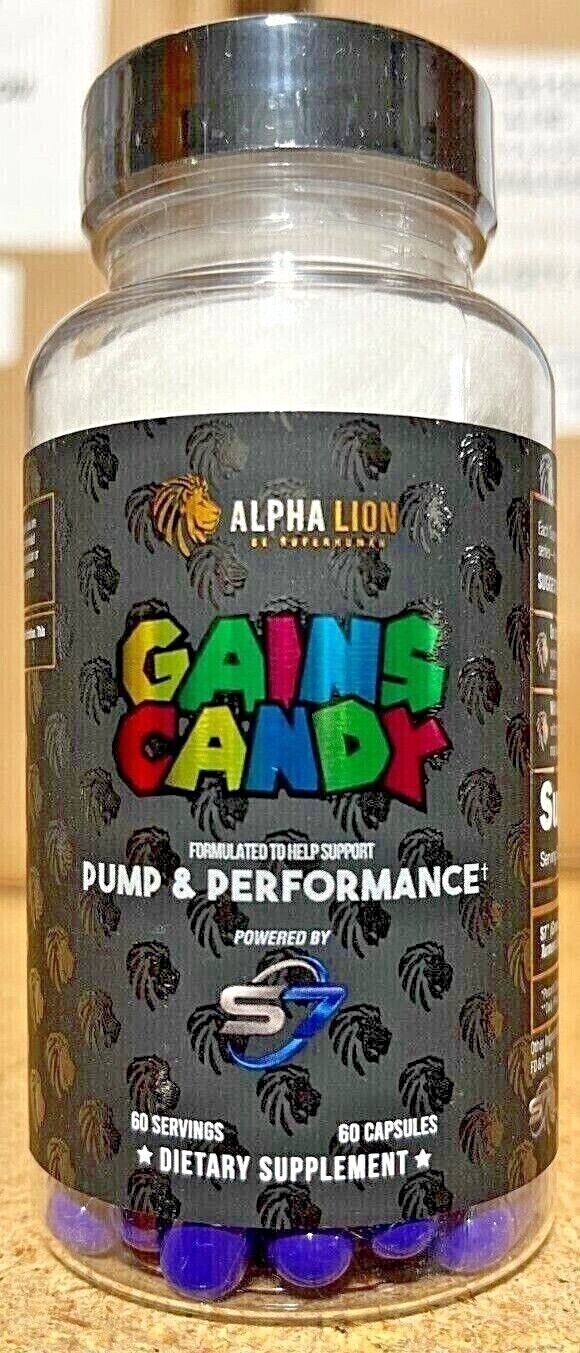 Alpha Lion Gains Candy s7 Pump & Performance Nitric Oxide Booster 60 Capsules
