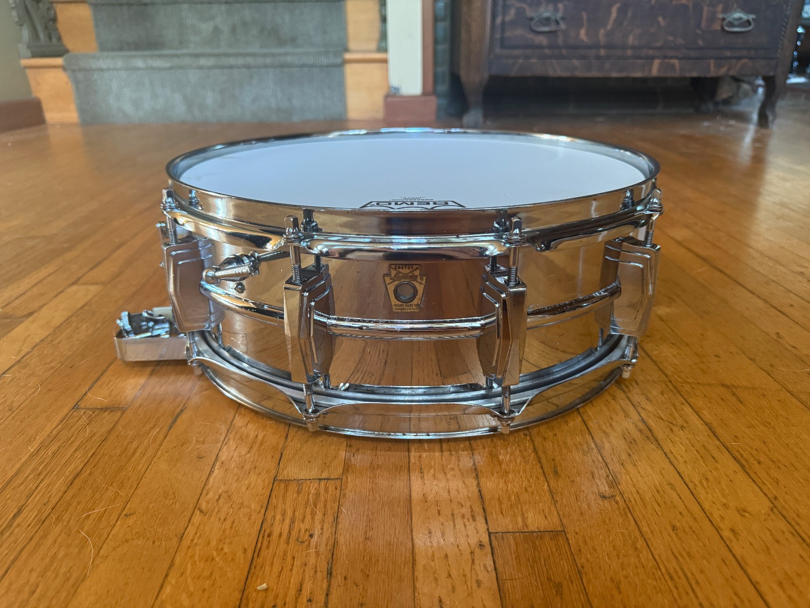 Vintage Ludwig 1968 14x5 Super Sensitive Snare Drum with original wires