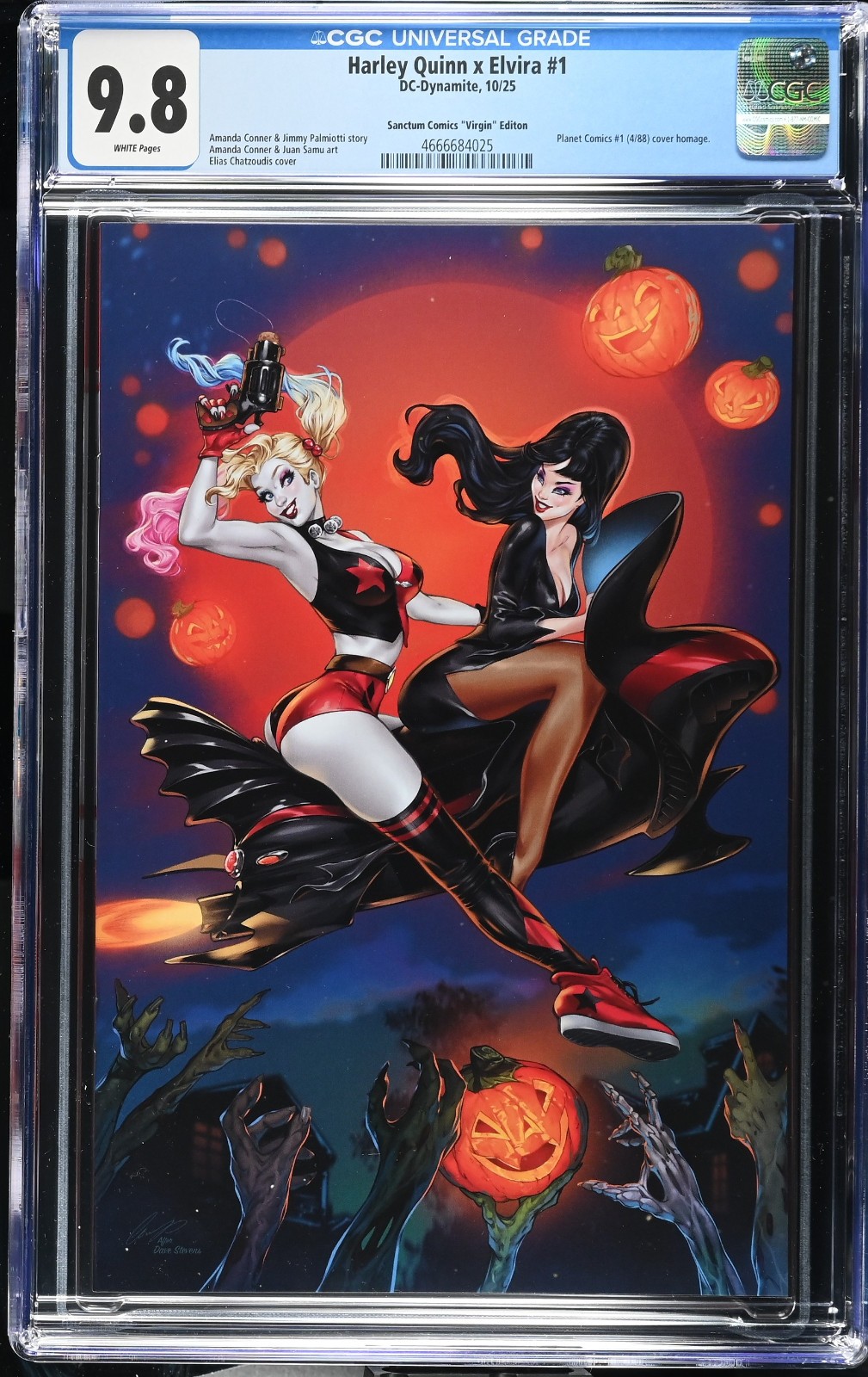 Harley Quinn X Elvira #1 Elias Chatzoudis Virgin Homage Variant CGC 9.8