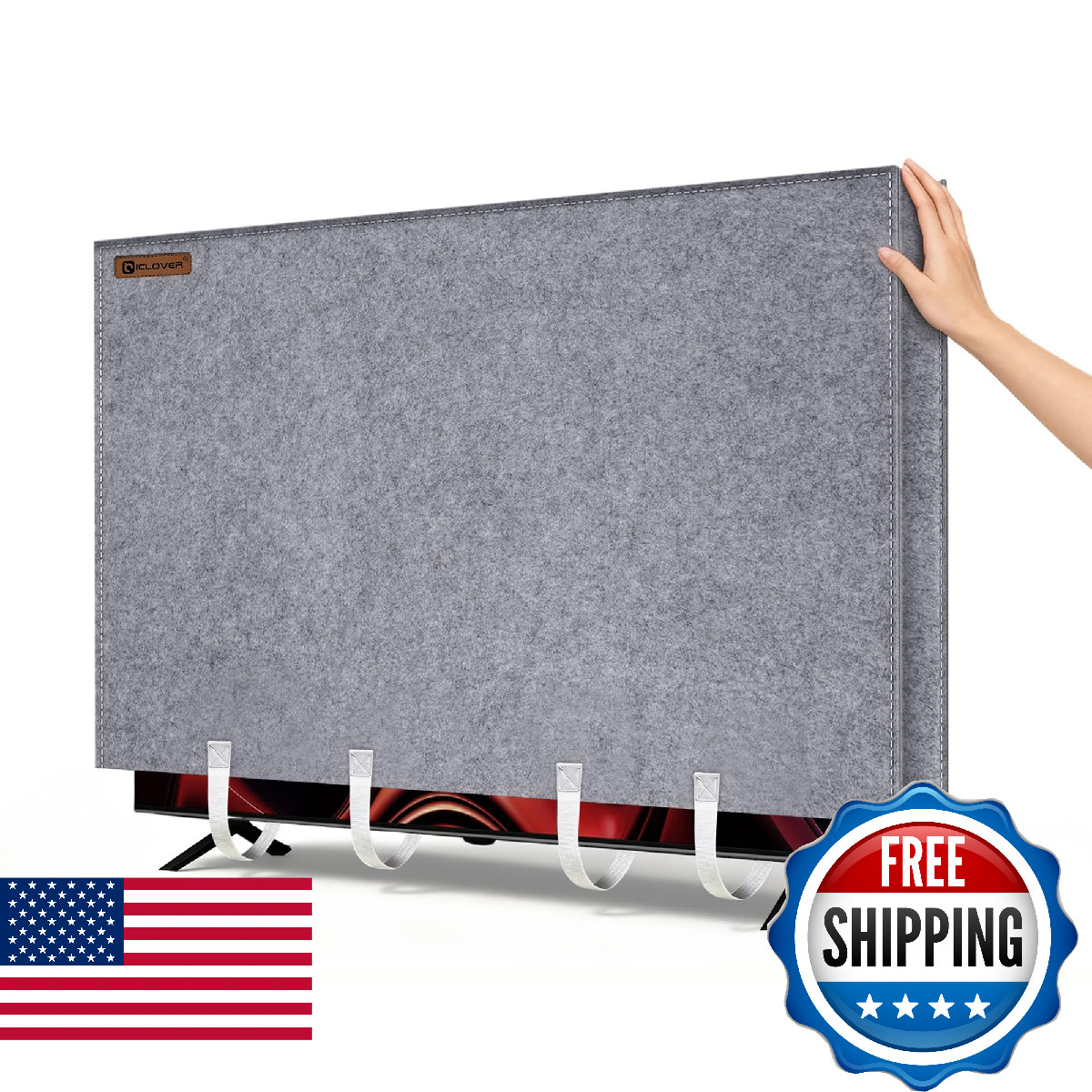 IC ICLOVER TV Cover for Moving, Tear Resistance Thick Felt Cover Fit up to 60-65