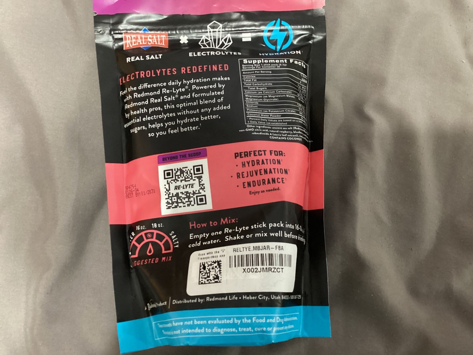 Re-Lyte Hydration Mixed Berry (30 Sick Packs) (Exp. 1/31)