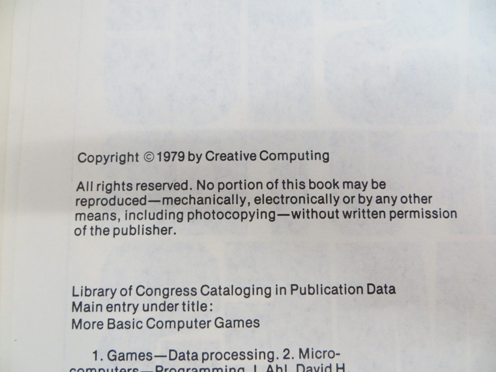 MORE BASIC COMPUTER GAMES 84 Games for Your Personal Computer in BASIC 1979 book
