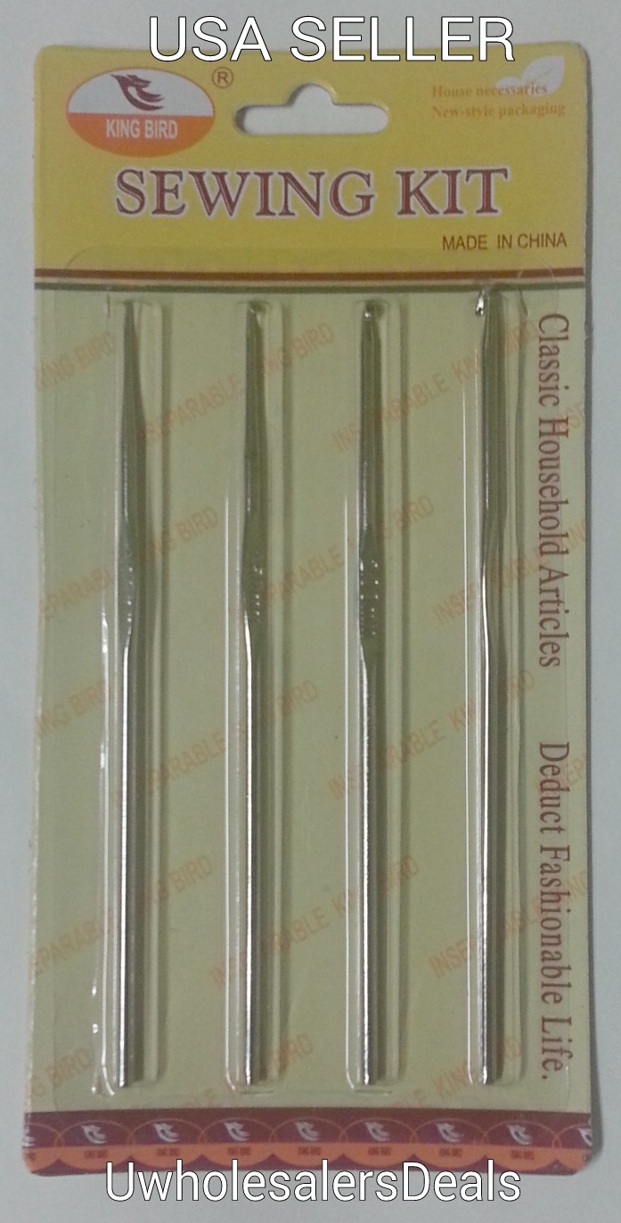4 Crochet Hooks Needles Steel 1 mm 1.5 mm 2.5 mm and 3 mm All in a Pack - NEW