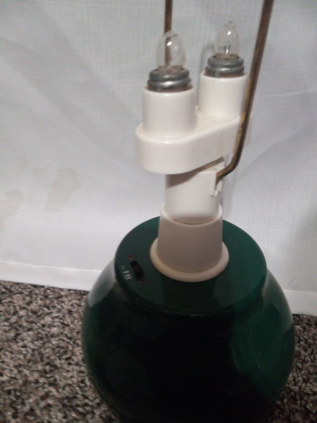 Vintage Camping Light Battery Powered Green White 2 Settings