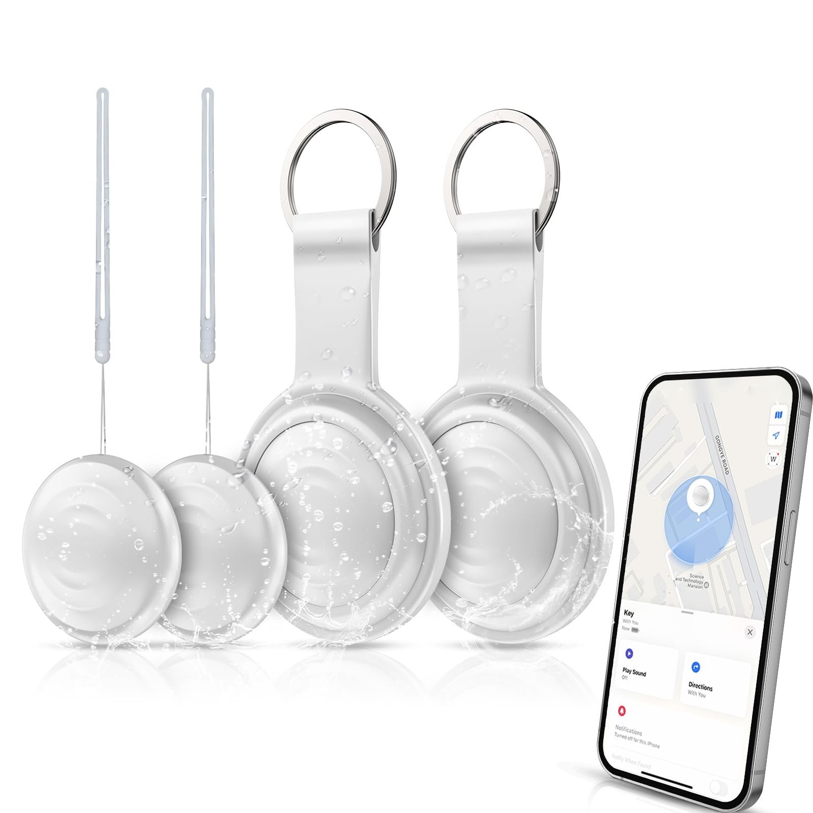 4 Pack Key Finder Tracker Tag, Item Locator Works with Apple (iOS only) Finde...