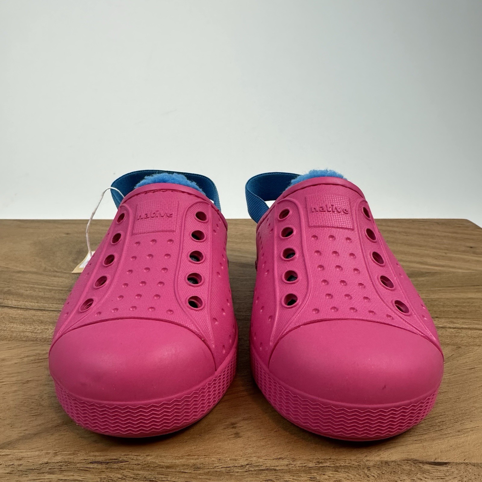 New NWT Little Kids Native Jefferson Cozy Pink Fleece Sling Shoes 7 C
