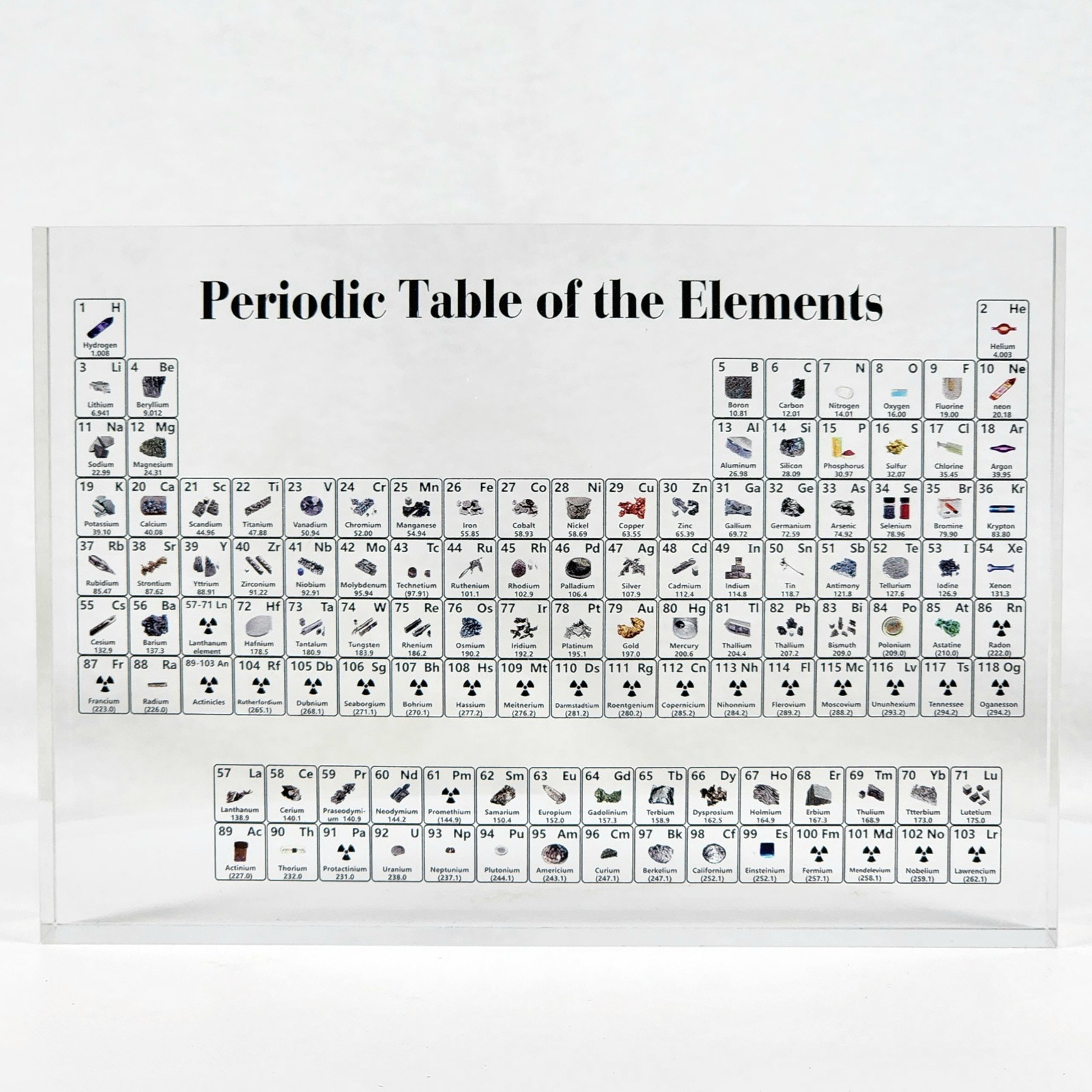 Periodic Table of the Elements Detailed 6.75" x 4.75" x 1" Acrylic Table Display