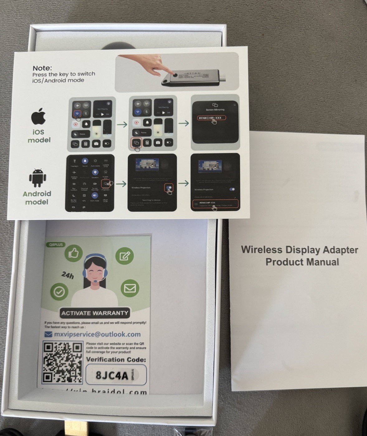 Wireless HDMI Display Dongle Adapter, Portable Transmitter, Streaming Media