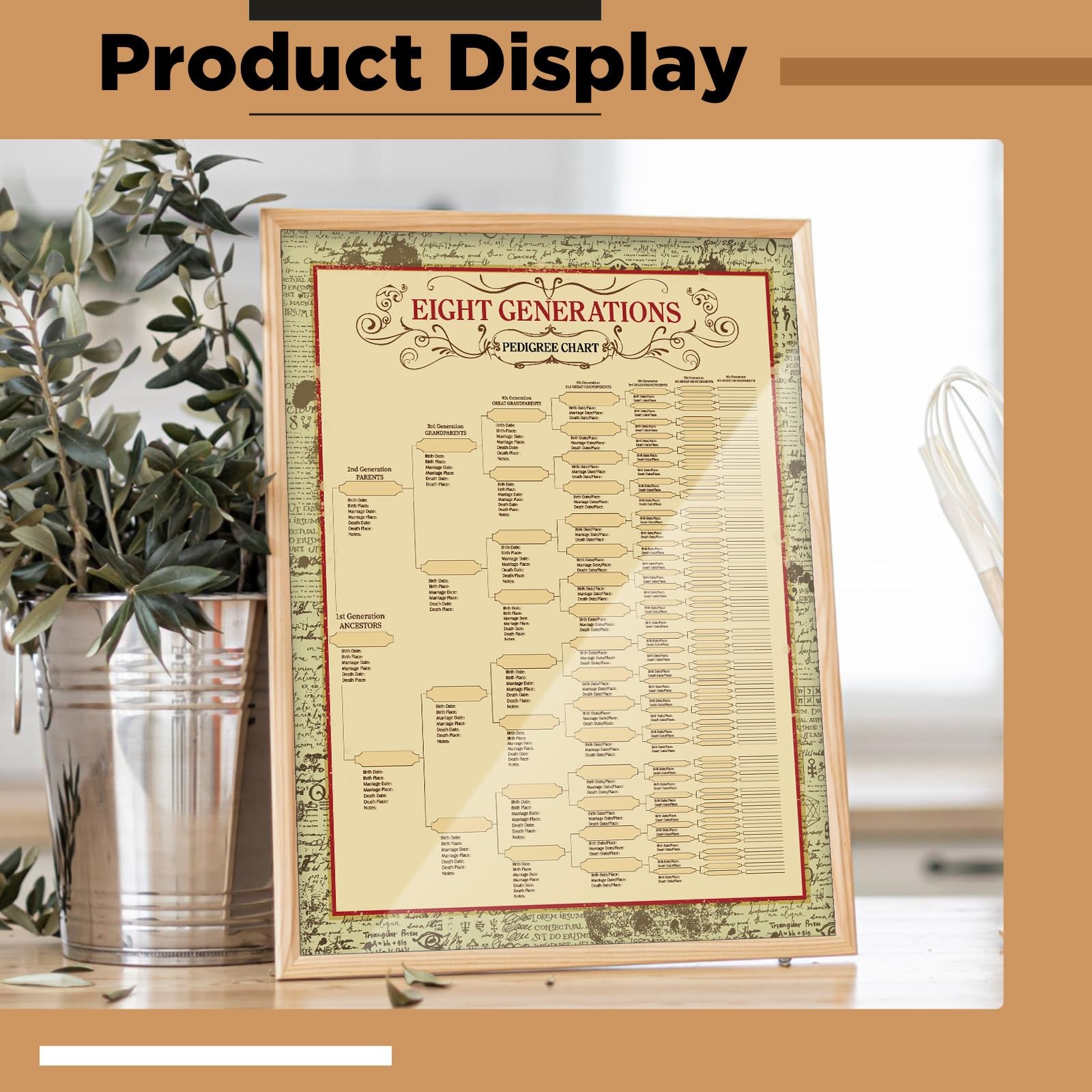 Genealogy Family Tree Charts 8 Generation 30 Pack
