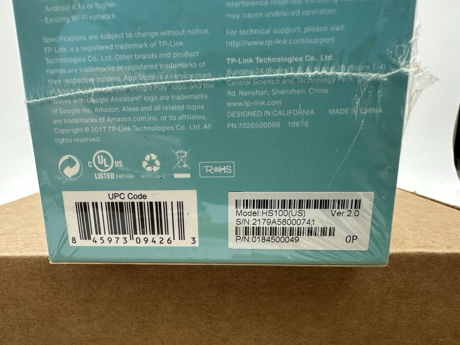 TP-Link HS100 Wi-Fi Smart Plug Kit - Brand New