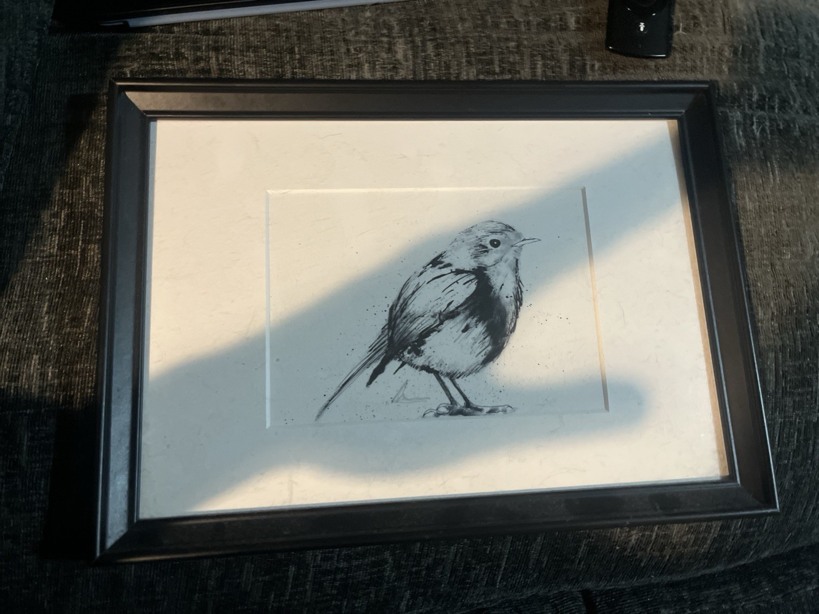Original Robin Drawing A4 Mount Signed