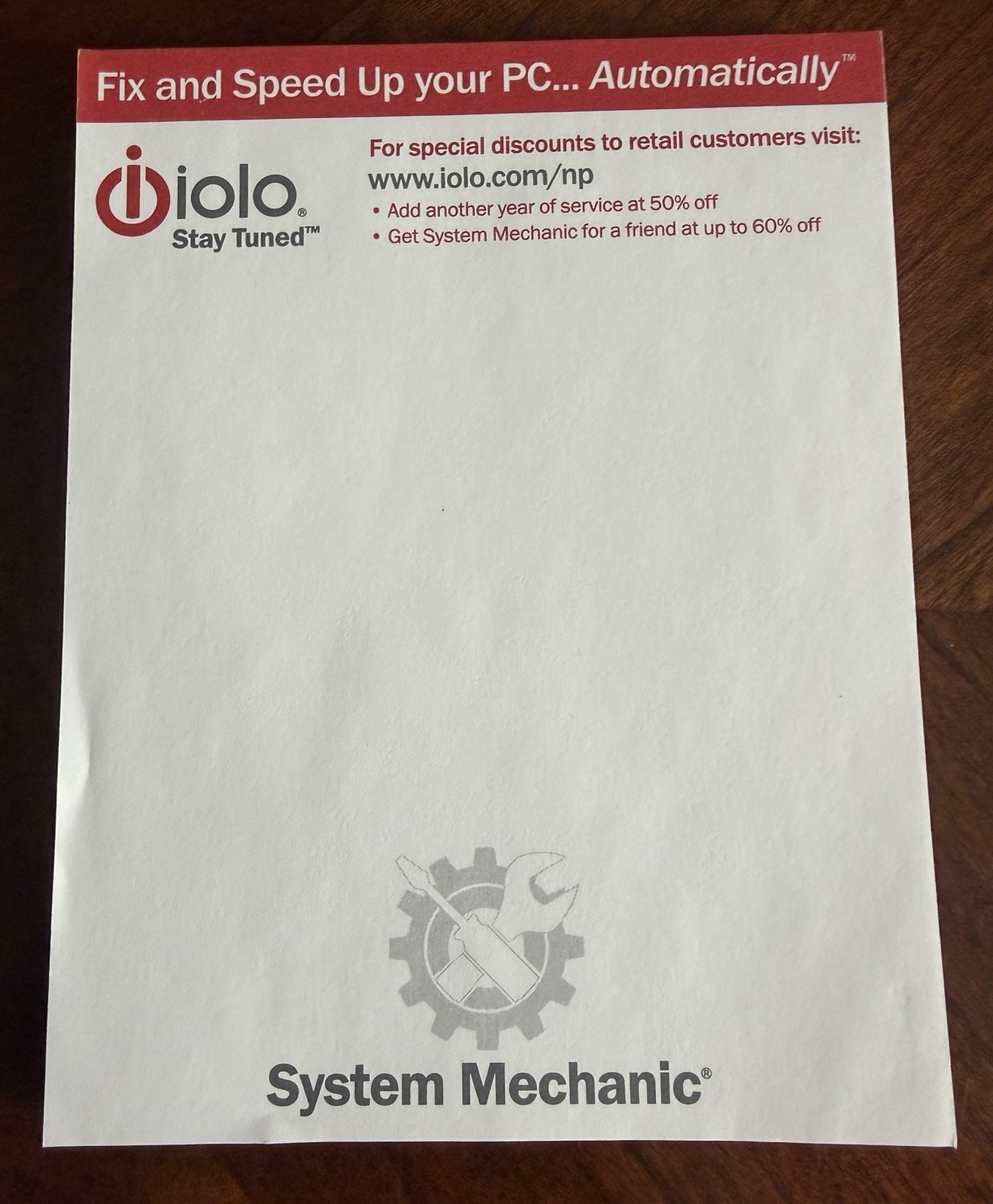 Iolo System Mechanic Antivirus Software CD PC Tune Up Kit 2009