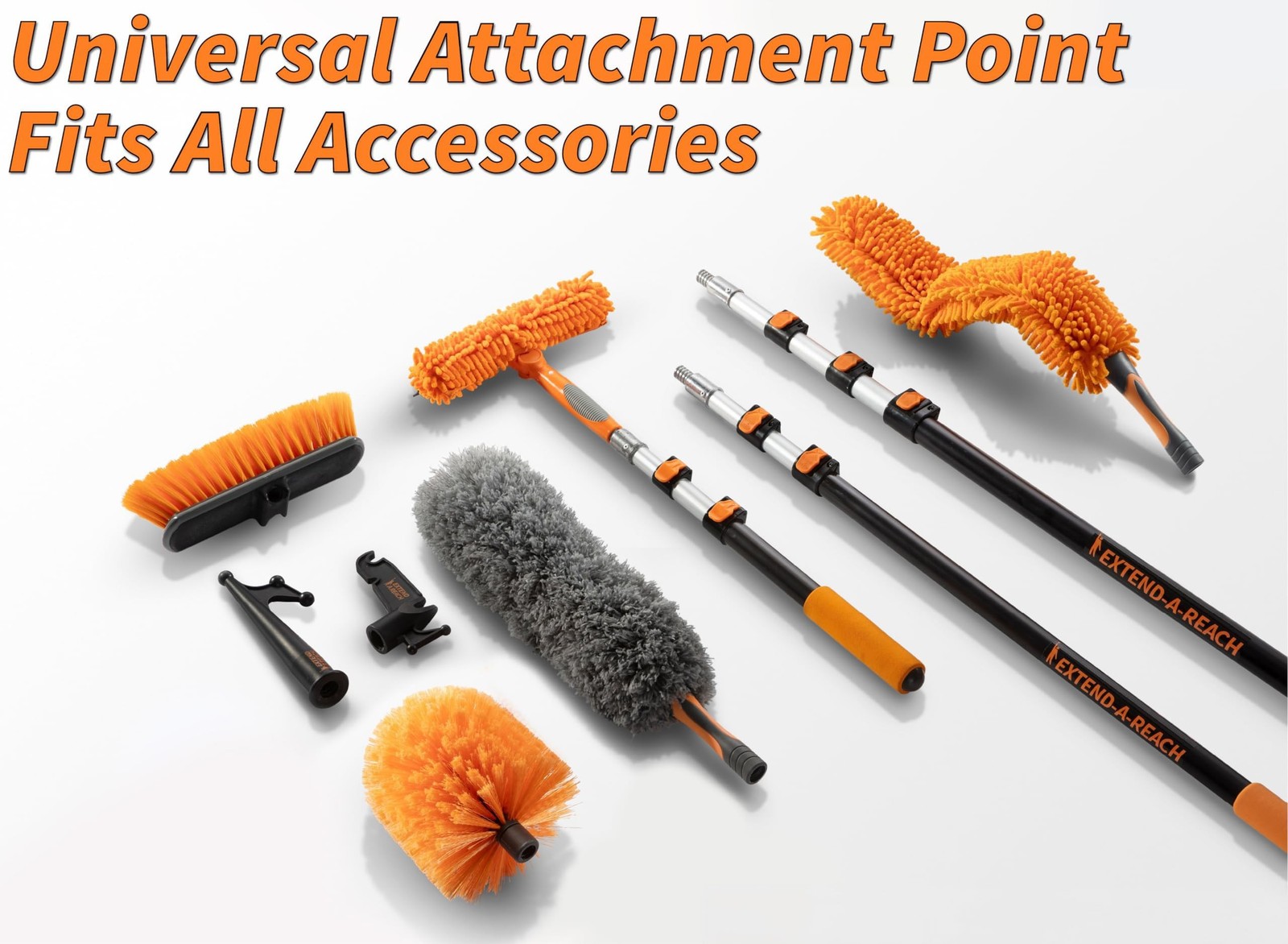 20 Foot High Ceiling Duster Kit and Scrub Brush with 4-12 ft Extension Pole /...