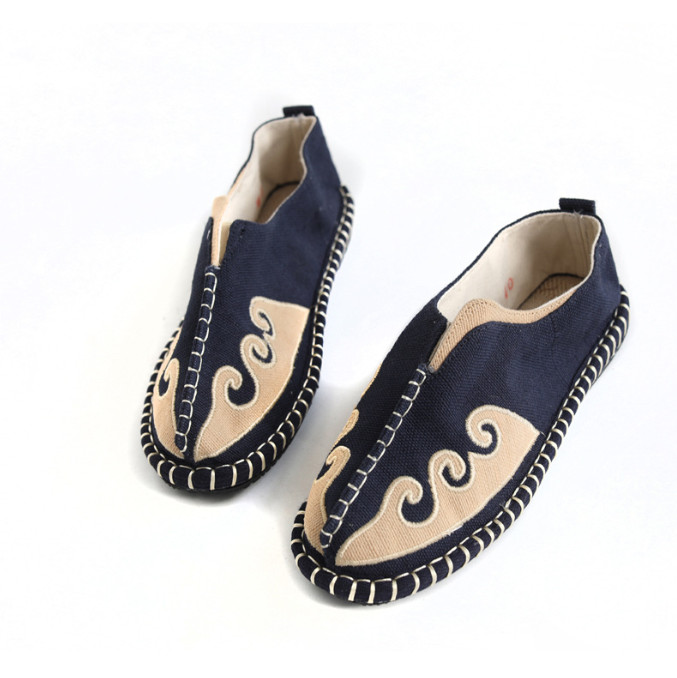 Chinese Style rubber sole Shoes Men's Traditional Kung Fu Tai Chi Canvas Shoes