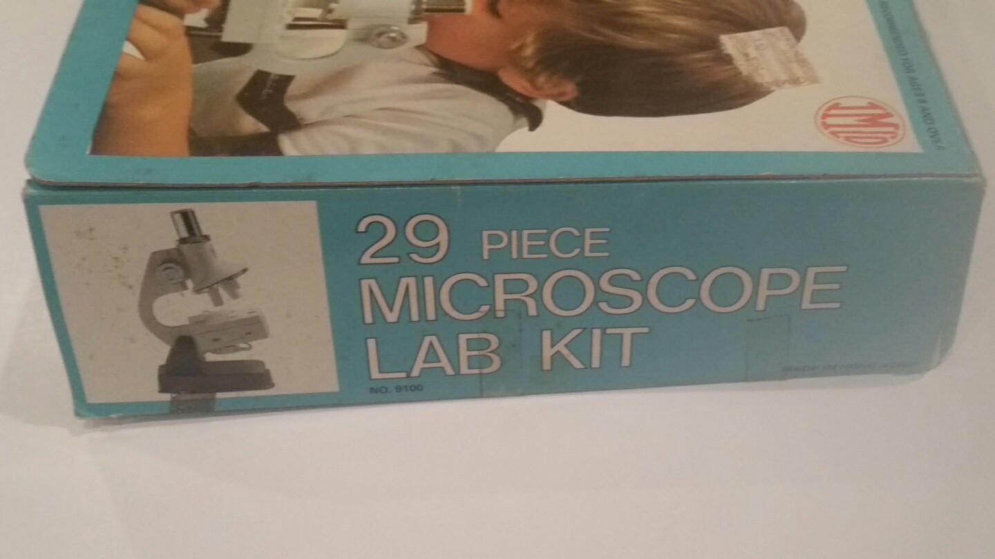 Imco 29 Piece Microscope Lab Kit, 3 lens turrets, 1980