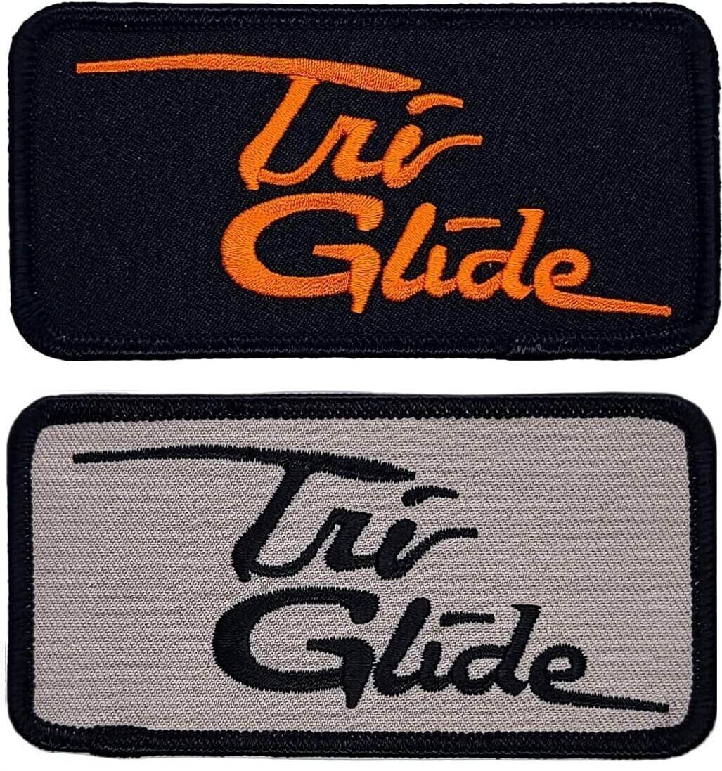 Tri Glide Motorcycle Embroidered Biker Chopper Patch | 2PC IRON ON SEW 4"X 2"